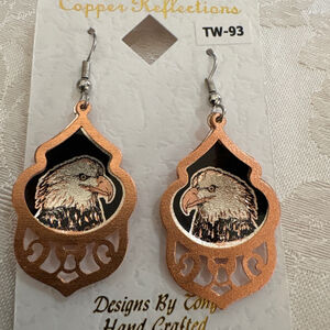 Copper Reflections Eagle Drop Earrings One Size Copper Black